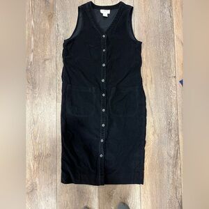 VNG Talbots Button Front Sleeveless Dress Casual Midi Pockets Classic Minimalist